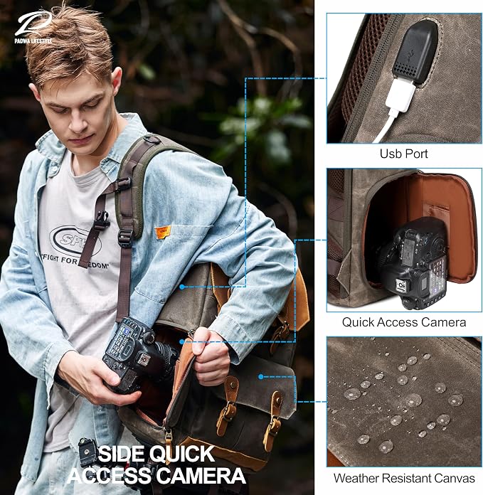 Padwa Lifestyle Coffee Camera Backpack - Image 6