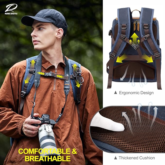 Padwa Lifestyle Blue Camera Backpack - Image 4