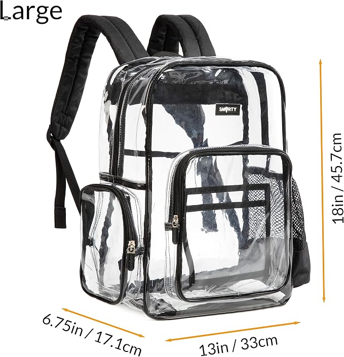 J.CARP Clear Bag Heavy Duty Backpack Durable Transparent See Through Bag - Image 2