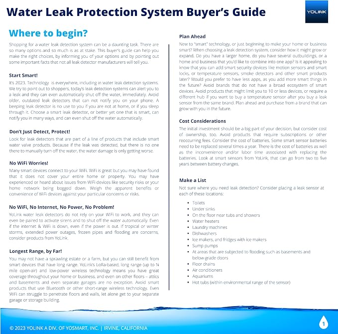 YoLink Smart Home Starter Kit: Hub & Water Leak Sensor 1, LoRa Up to 1/4 Mile - Image 4