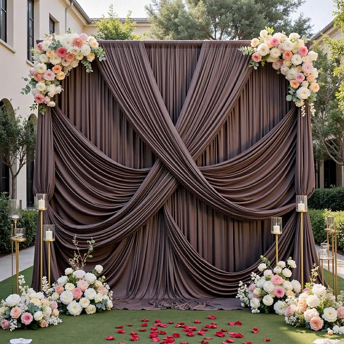 20ft x 12ft Brown Backdrop Curtains - Image 7