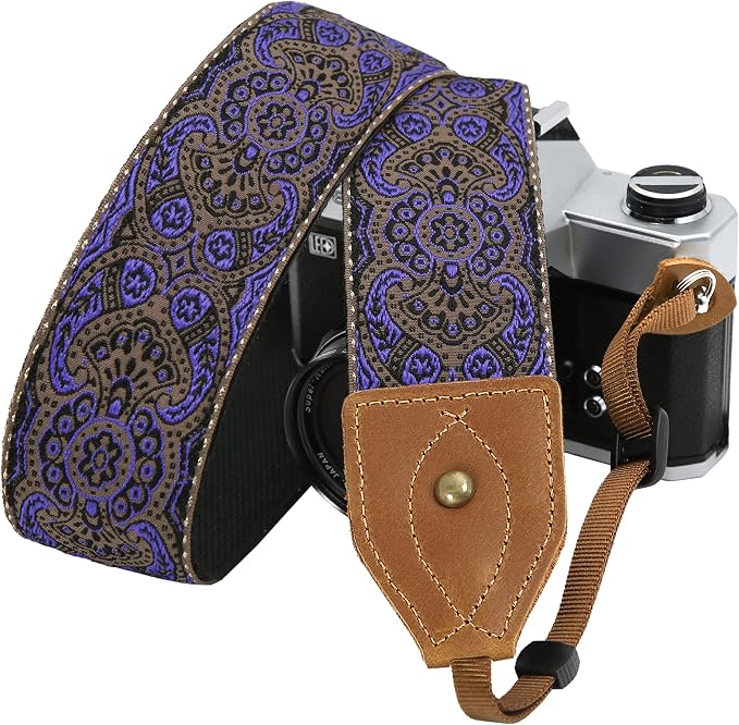 Padwa Lifestyle 2" Wide Classic Crazy Horse Art Cowhide Head Cotton Camera by PadwaLifestyleCameraStrap