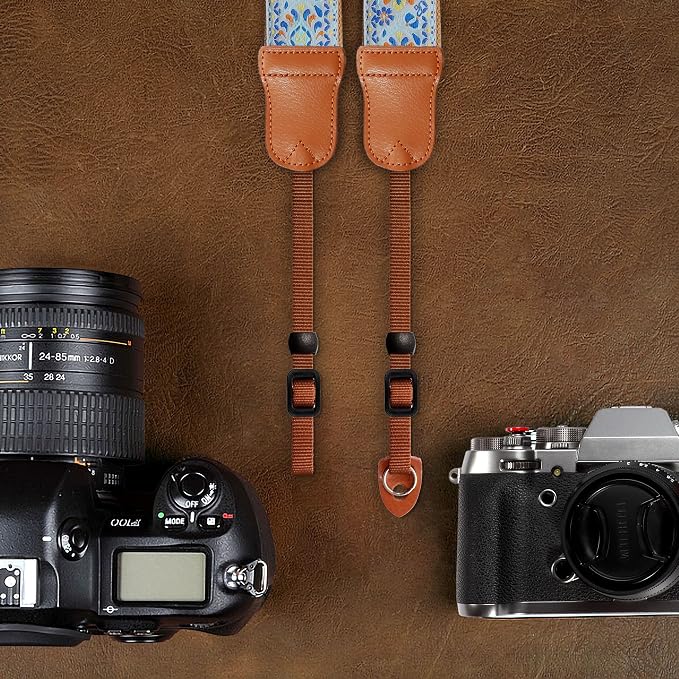 Padwa Lifestyle Blue Vintage Embroidered Camera Strap - Image 6