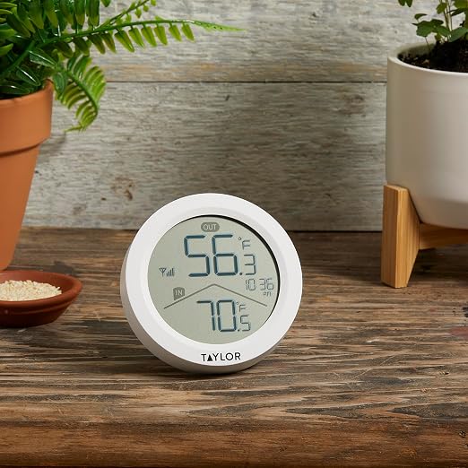 Taylor Digital Wireless Round Indoor Comfort Level Thermometer and Clock - Image 5