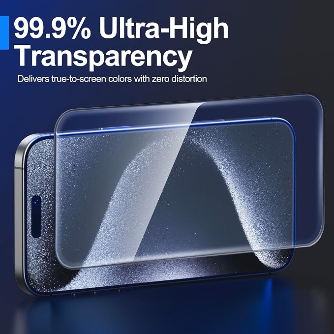 Ailun 3 Pack Screen Protector for iPhone 15 Pro Max + 3 Pack Camera Lens - Image 3