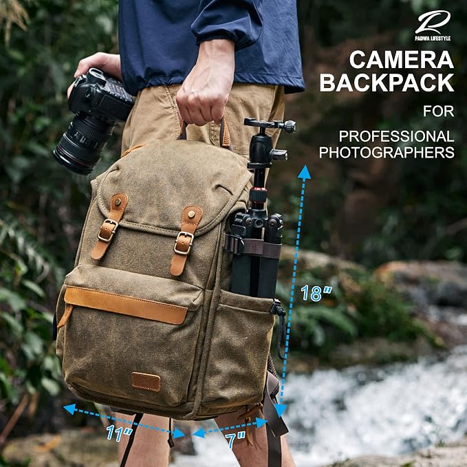 Padwa Lifestyle Khaki Camera Backpack - Image 8