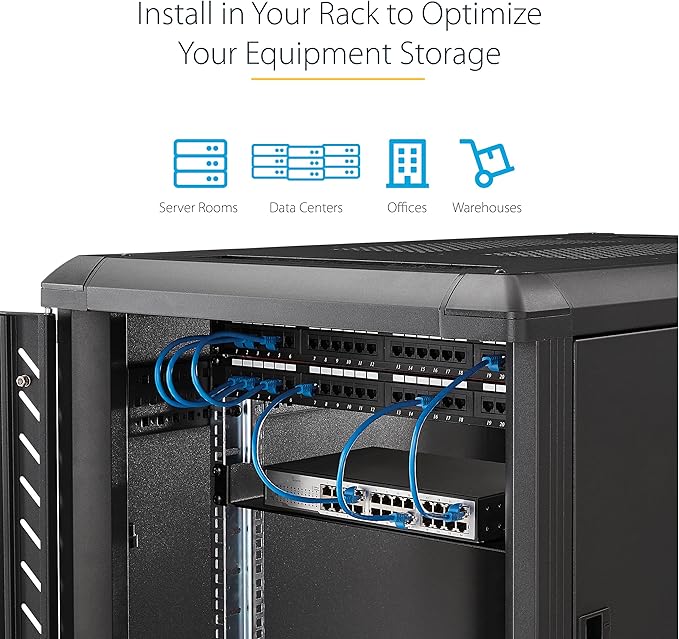 StarTech.com 1U Fixed Server Rack Mount Shelf - 10in Deep Steel Universal - Image 4