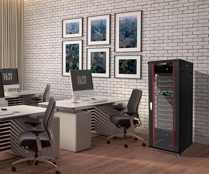 18U Wall Mount Server Rack Cabinet – 19" Network Rack Enclosure, PDU & Shelf - Image 2