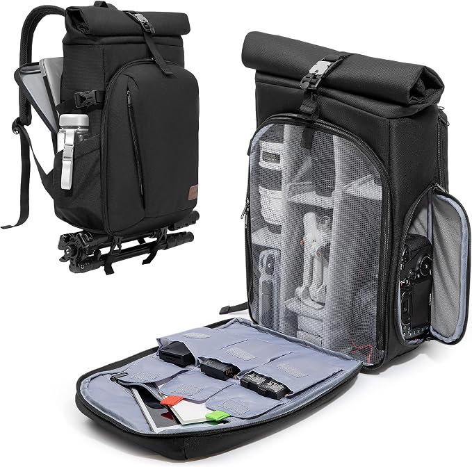 Smasrob Camera Backpack with Padded Laptop Sleeve and Tripod Holder, Camera Bags by Smasrob