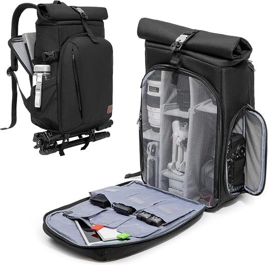 Smasrob Camera Backpack with Padded Laptop Sleeve and Tripod Holder, Camera Bags by Smasrob