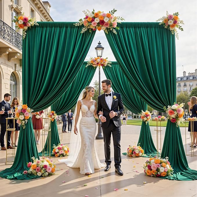 20ft x 12ft Wrinkle Free Hunter Green Backdrop Curtains - Image 9