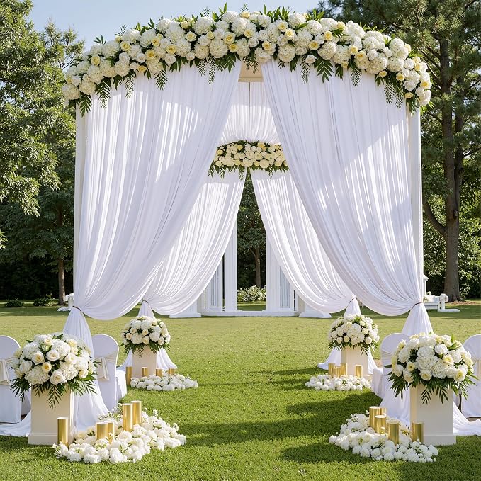 50ft x 15ft White Backdrop Curtains - Image 3