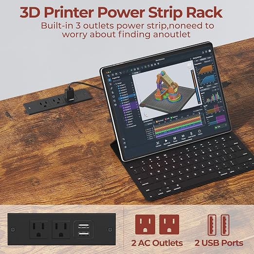 3D Printer Stand with Filament Storage – Heavy Duty Metal 3D Printer Table with - Image 7