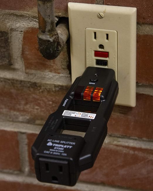 Triplett ET200 AC Line Splitter and GFCI Outlet/Receptacle Tester - Image 2