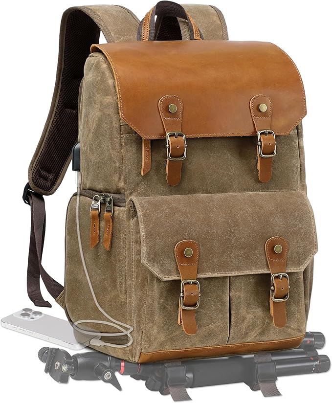 Padwa Lifestyle Khaki Camera Backpack - Image 9