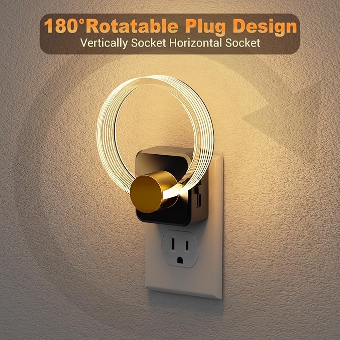 JandCase Night Light, Night Lights Plug into Wall, 2 Pack Dimmable Nightlight - Image 5