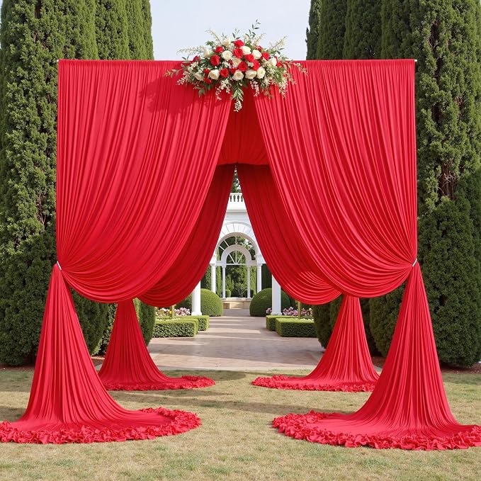 20ftx12ft Wrinkle Free Red Backdrop Curtains - Image 9