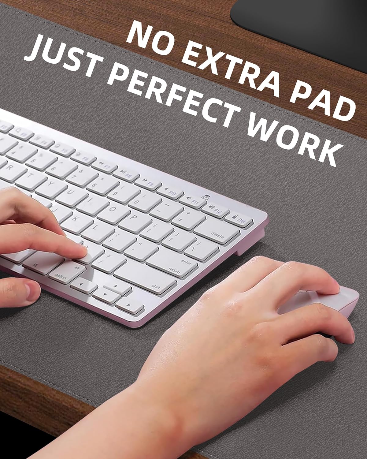 Desk Pad Mat - Leather Desk Pad Protector for Office and Home - Desk Organization and Accessories - Ideal for Large Mouse Pad and Desk Mats on Top of Desks(Dark Grey,35.4" x 17")