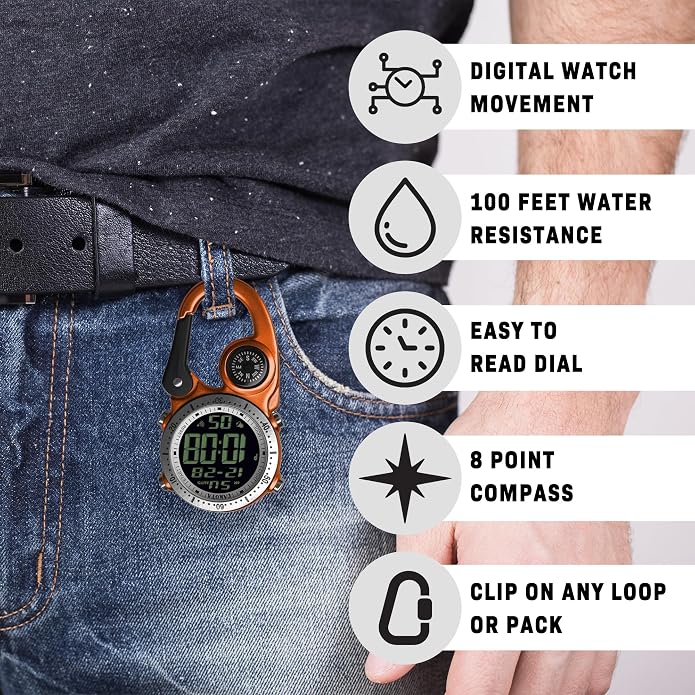 Dakota Digital Backpacker Clip, Fob and Pocket Watch, Timer and Dual Time - Image 2