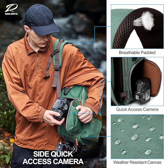Padwa Lifestyle Green Camera Backpack - Image 4