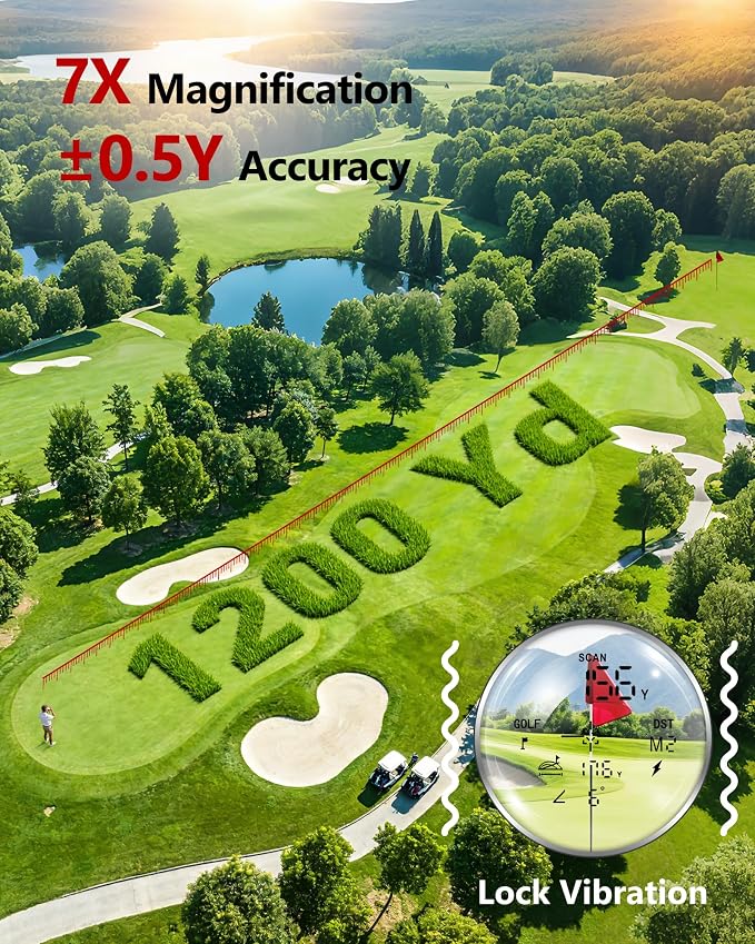 Golf Rangefinder with Slope Switch, Rechargeable Range Finder with Flag Lock - Image 3