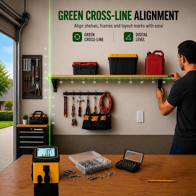 4-in-1 Digital Green Laser Tape Measure, 16FT Tape, 328FT Distance Meter | 33FT - Image 5