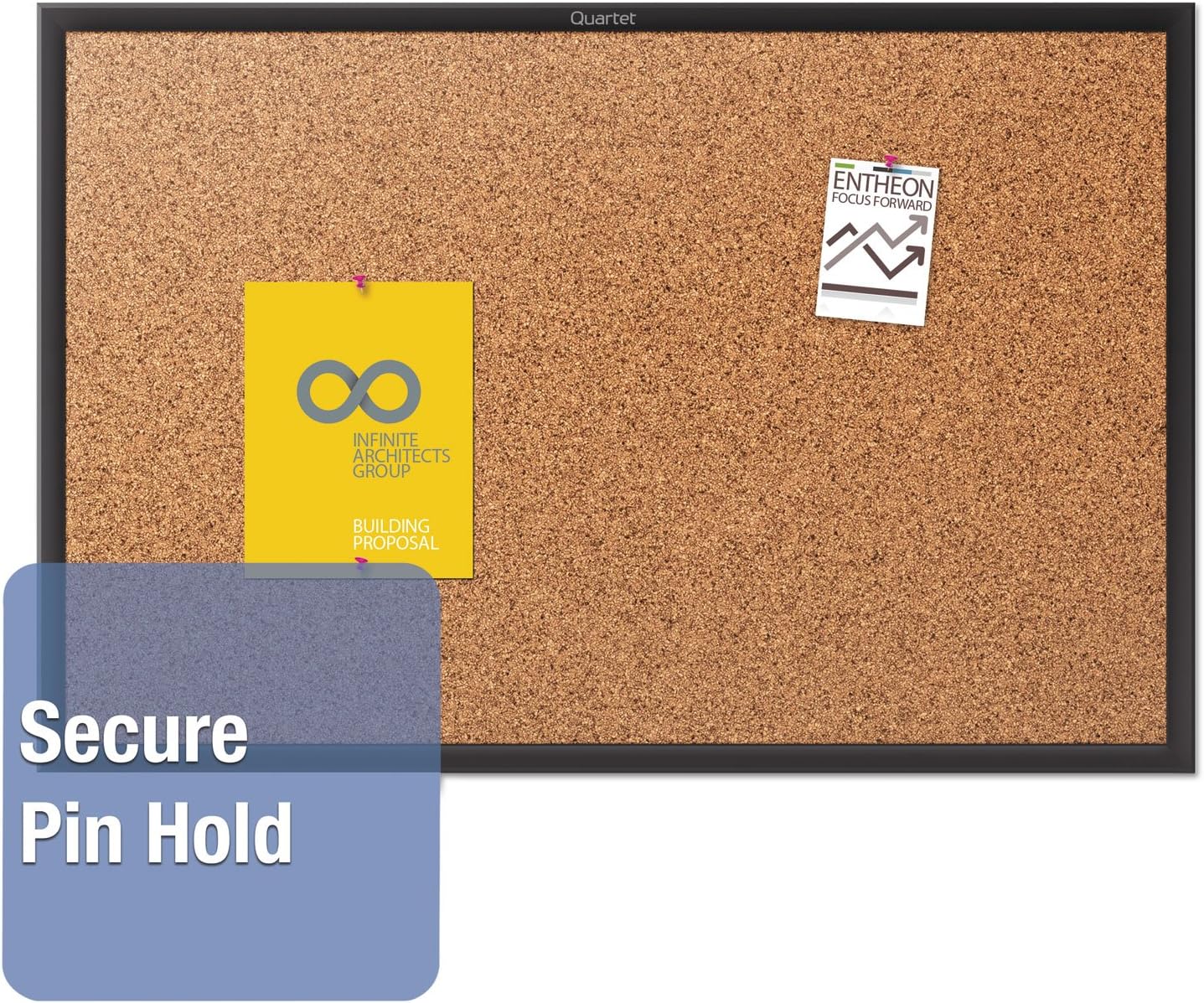Quartet Cork Board, Bulletin Board, 8' x 4' Corkboard, Black Frame (2308B)