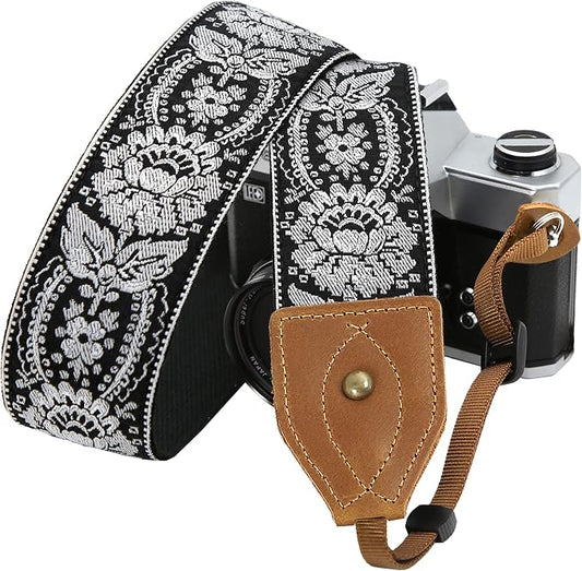 Padwa Lifestyle 2" Wide Classic Crazy Horse Art Cowhide Head Cotton Camera by PadwaLifestyleCameraStrap