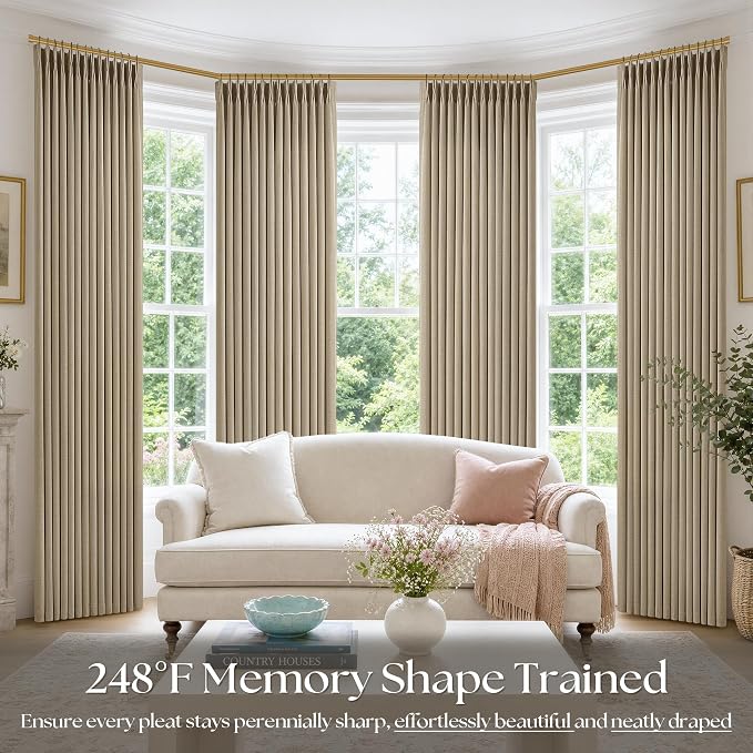 Semi Sheer Burlywood Birch 102 Inch Long Curtains - Image 6