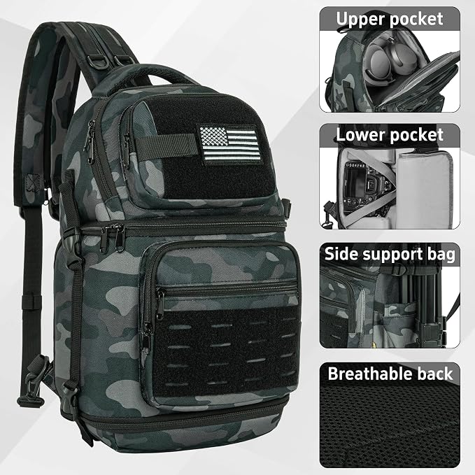 TORIBIO Camera Sling Bag, DSLR/SLR/Mirrorless Camera Bag - Image 6