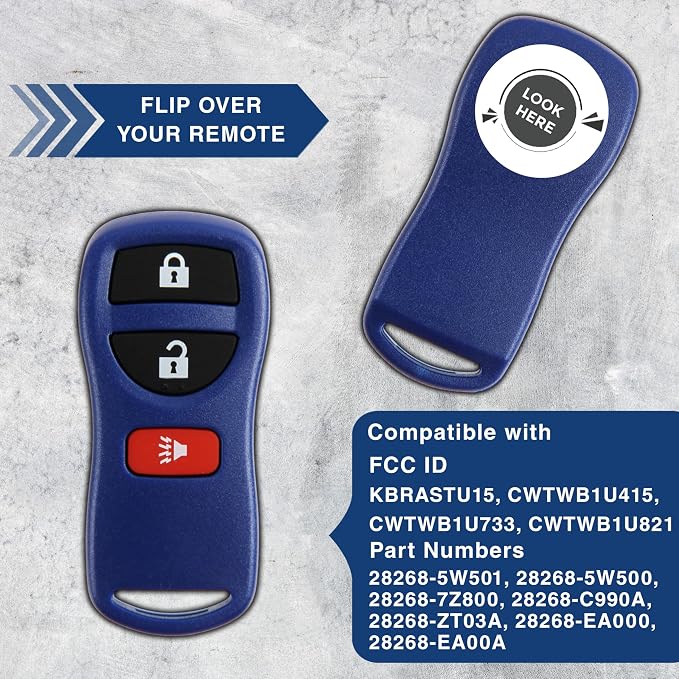 2X KeylessOption Key Fob for 2002 2003 2004 2005 2006 2007 2008 2009 2010 2011 - Image 5