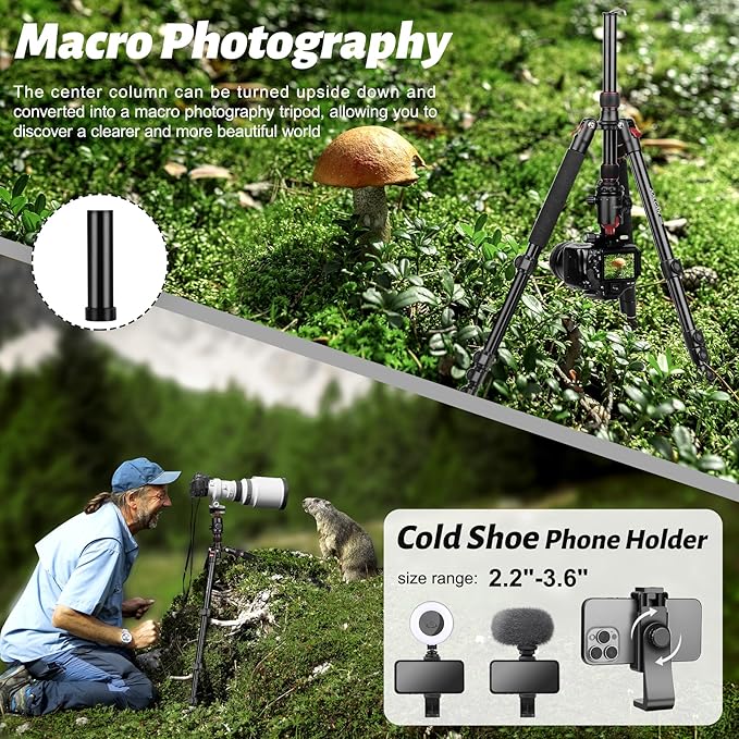 JOILCAN Tripod for Camera, Heavy Duty Travel Tripods for Spotting Scope - Image 4