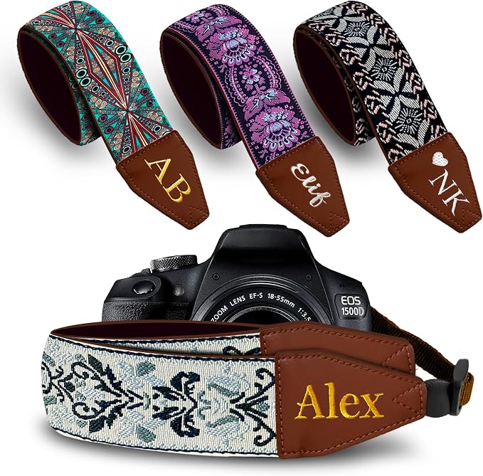 Art Tribute Custom Retro White Camera Strap by ArtTribute