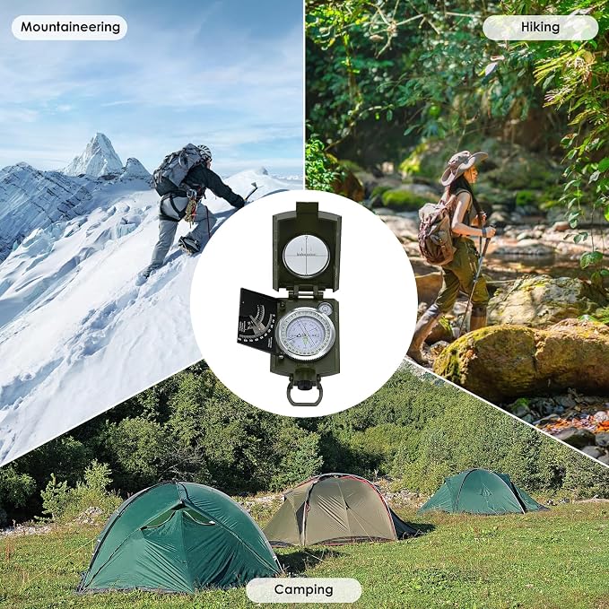 Compass, Outdoor Military Waterproof Lens Sighting Compass, High Precision - Image 7