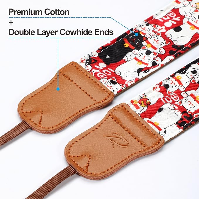 Padwa Lifestyle Red Cat Animal Print Camera Strap - Image 3