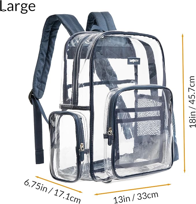 J.CARP Clear Bag Heavy Duty Backpack Durable Transparent See Through Bag - Image 2