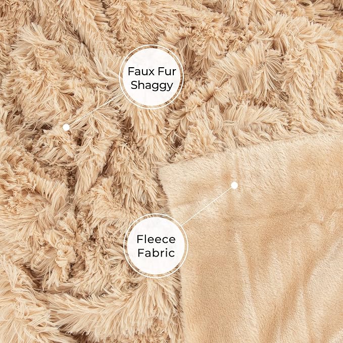 Tuddrom Decorative Extra Soft Faux Fur Blanket Twin Size 70" x 78", Solid - Image 6