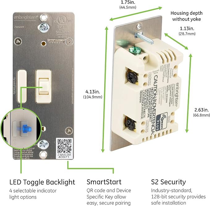 Enbrighten Almond Z-Wave Plus Smart Light Switch - Image 4