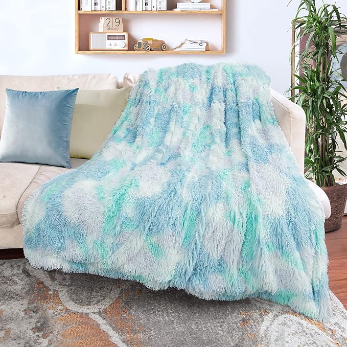 Tuddrom Decorative Extra Soft Faux Fur Throw Blanket, Solid Reversible Fuzzy - Image 2