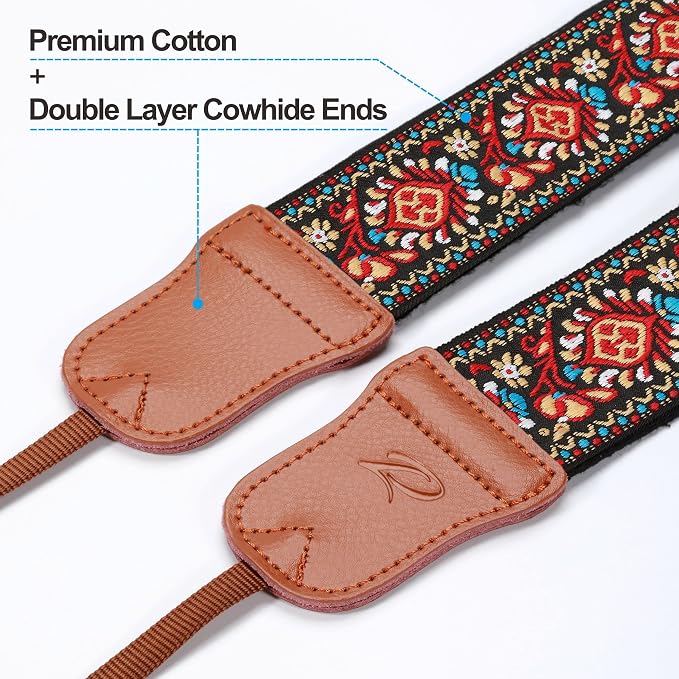 Padwa Lifestyle Red Vintage Embroidered Camera Strap - Image 3