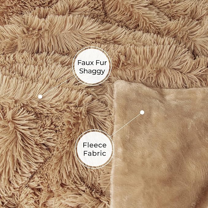 Tuddrom Decorative Extra Soft Faux Fur Blanket Twin Size, Solid Reversible - Image 6