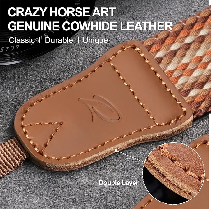 Padwa Lifestyle Striped Brown Camera Strap - Image 3