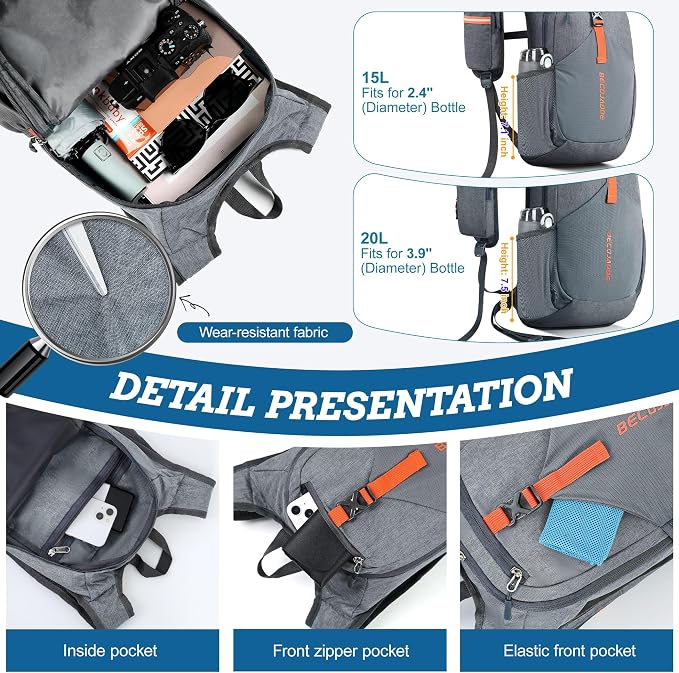BECOJADDE 20L Small Hiking Backpack - Image 3