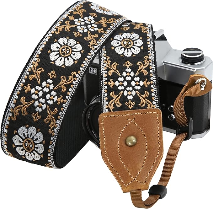 Padwa Lifestyle 2" Wide Classic Crazy Horse Art Cowhide Head Cotton Camera by PadwaLifestyleCameraStrap