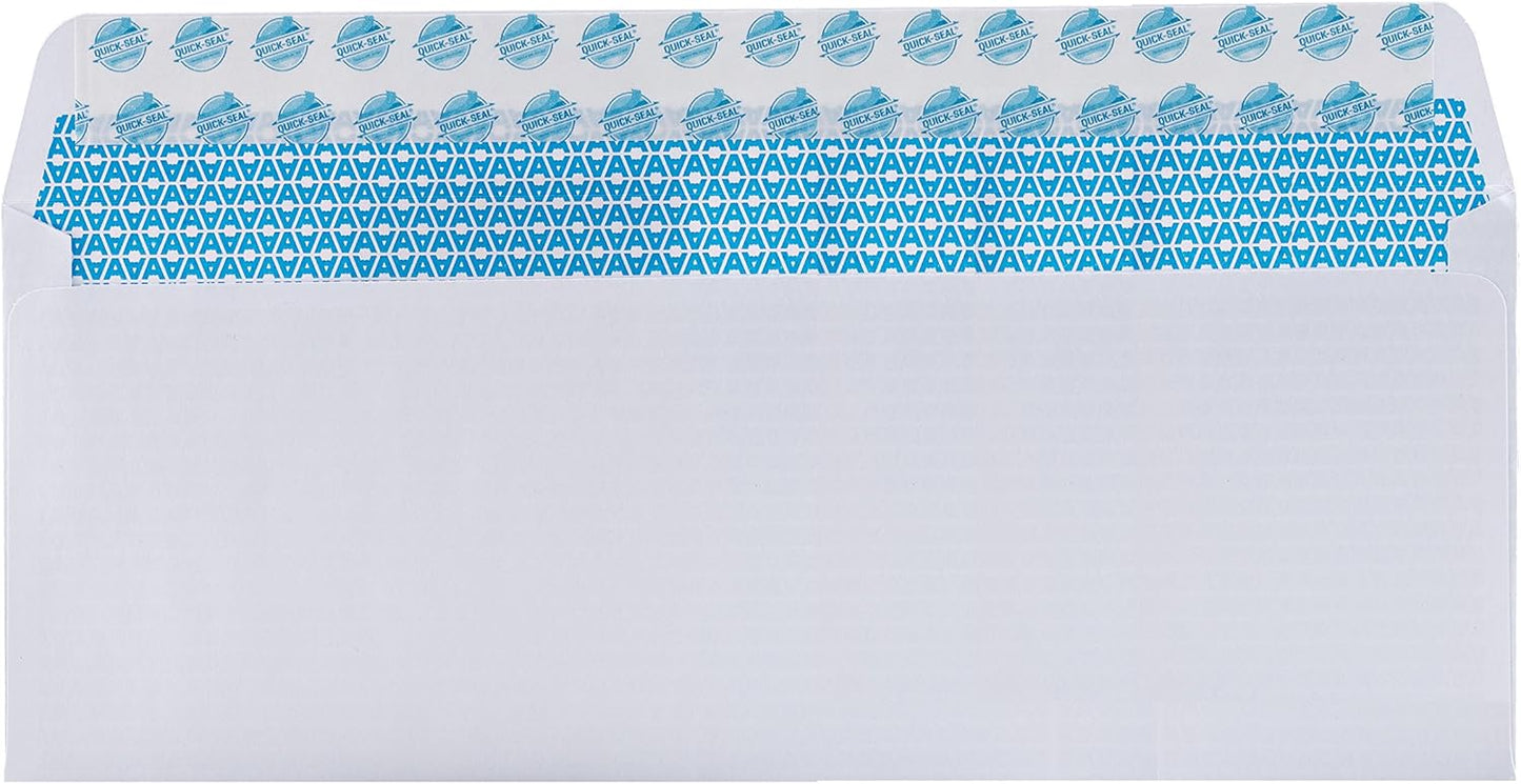 Aimoh #10 Security Self Seal Envelopes – 100 Qty |No Window, EnveGuard, 4⅛ x 9½", White, 24 LB, 100 Count (34100)