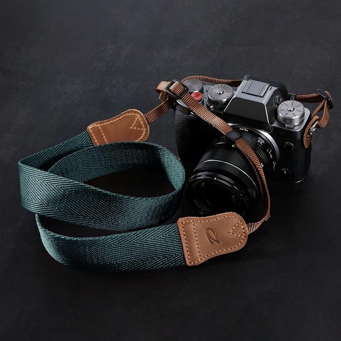 Padwa Lifestyle Dark Blue Green Camera Strap -Double Layer Crazy Horse Cowhide - Image 8