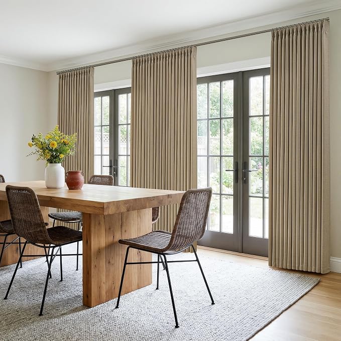 Pinch Pleated Dark Flax Curtains 90 Inches Long - Image 8