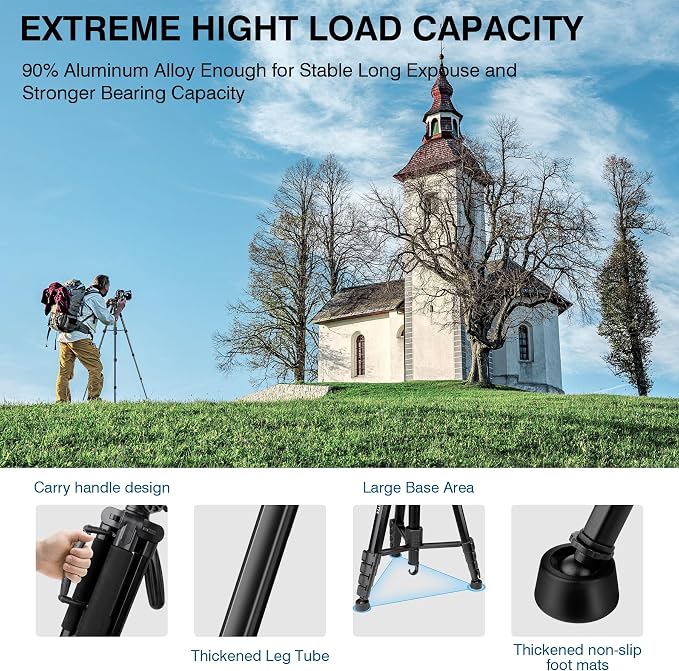 Tripod for Camera, Professional Heavy Duty Compact Camera Stand for Phone - Image 3