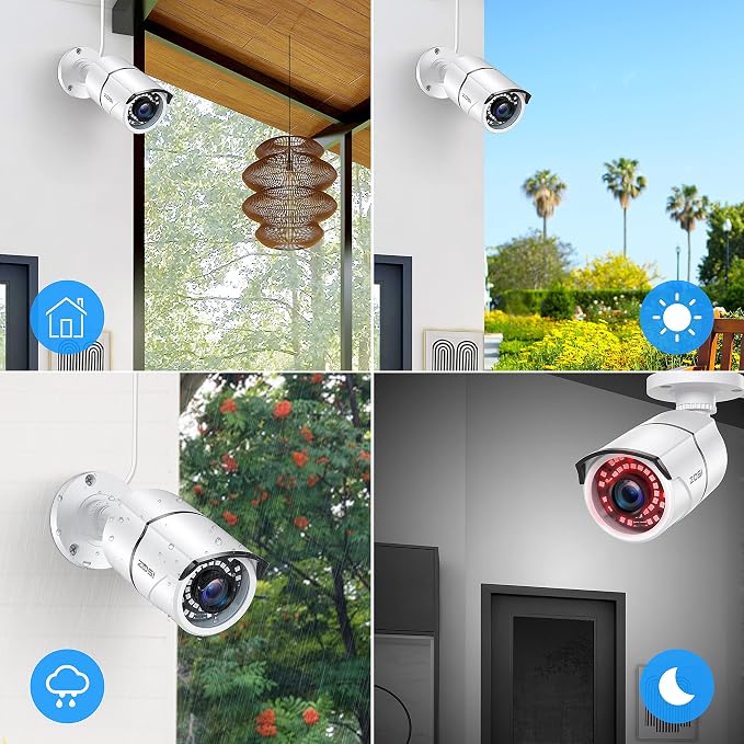 ZOSI 4 Pack 2MP 1080p HD-TVI Home Security Camera Outdoor Indoor 1920TVL - Image 5