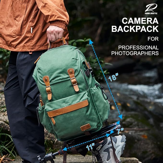 Padwa Lifestyle Green Camera Backpack - Image 8